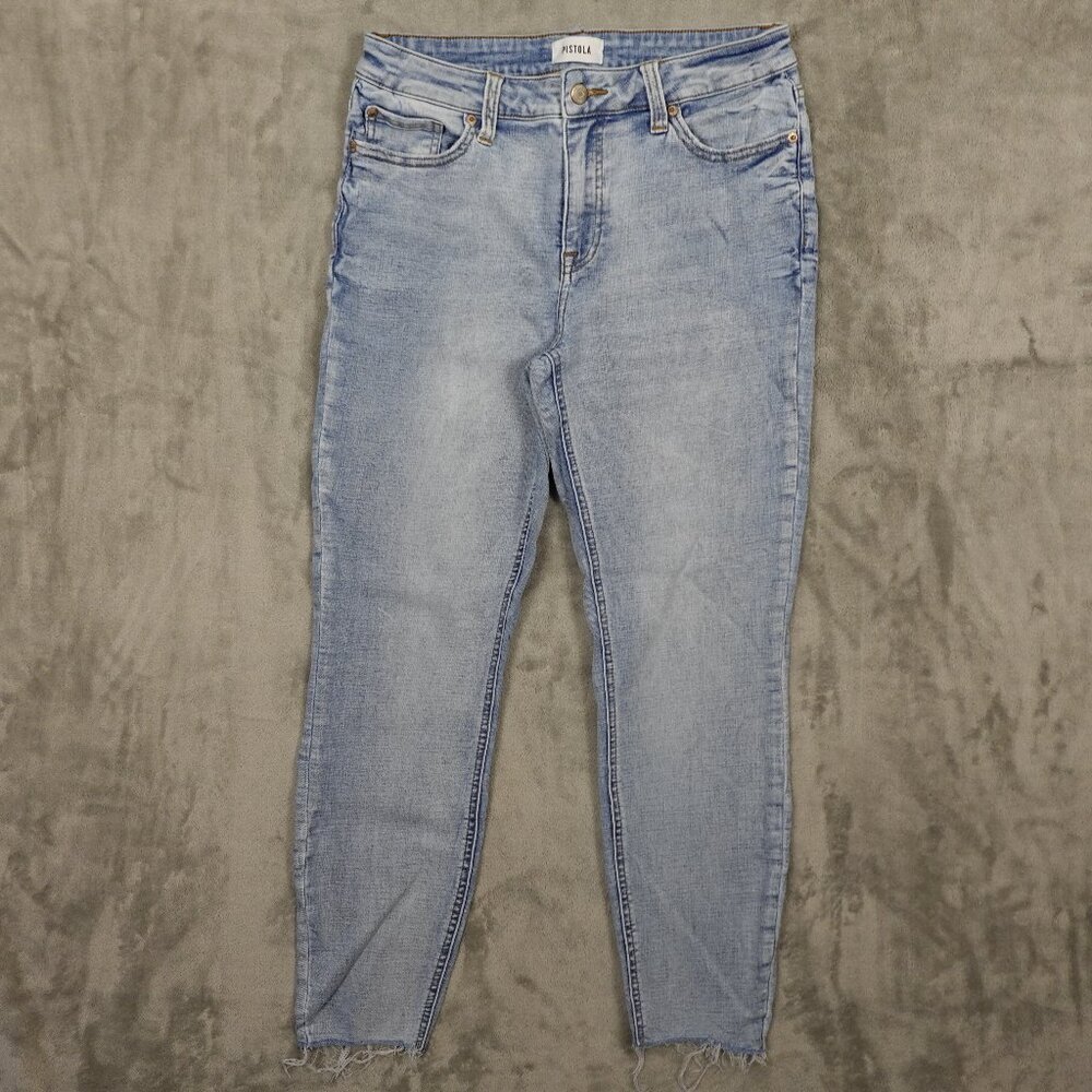 Pistola jeans high rise skinny crop women's 31 blue denim